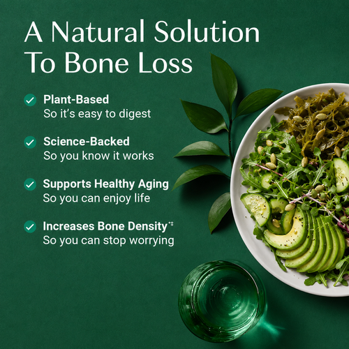 Bone Density Formula 6-in-1 — With 500mg Algae Calcium, D3, K2, Magnesium, Zinc & Boron