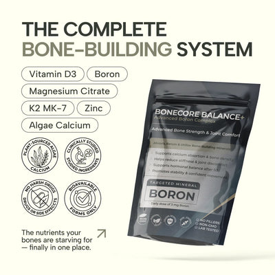 Bone Density Formula 6-in-1 — With 500mg Algae Calcium, D3, K2, Magnesium, Zinc & Boron